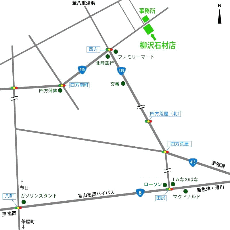 柳沢石材店アクセスマップ